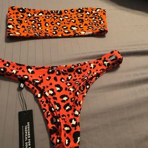 Blackbough thong animal print bathing suit!